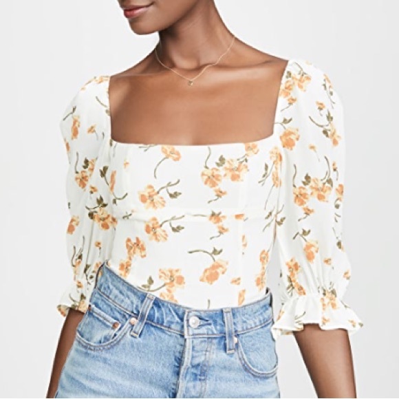 Reformation Georgia Top in Limonada - Size 10 - Picture 2 of 9